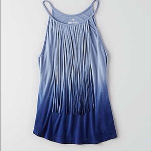 AE Soft & Sexy dip dye Fringe Tank NWT
